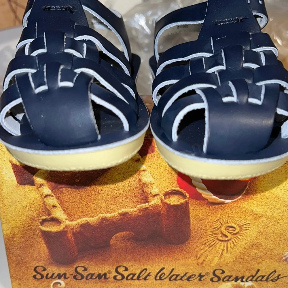 AUTH NIB Salt Water Sandal by Hoy Shoes Sun-San - Sailors NAVY